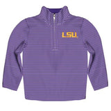 LSU Striped Quarter Zip Pullover