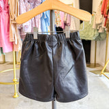 Black Faux Leather Shorts
