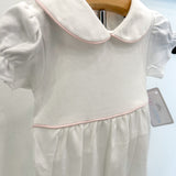 Isabella White Bubble With Pink Piping
