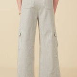 Girls Stretchy Pinstripe Cargo Carpenter Pants