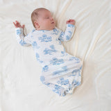 Farm Toile Blue Knotted Gown