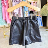 Black Faux Leather Shorts