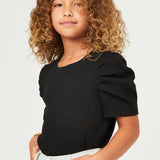 Black Puff Sleeve Top