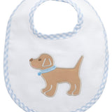 Puppy Applique Basic Blue Bib