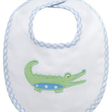 Alligator Applique Basic Blue Bib