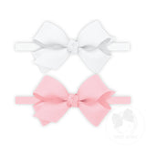 Two Pack Mini Bow Wht/LtPk