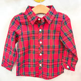 Red & Green Tartan Button-Up Dress Shirt