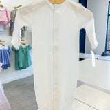 White & Blue Trim Converter Gown