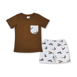 Brown Pheasant Boys Shorts Set