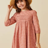 Rose Pleated Embroidered Dress