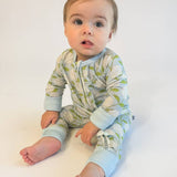 Hydrangeas- Zip Convertible PJs w/ Ruffles