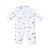 Boys Golf Carts Blue Polo Romper
