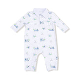 Boys Golf Carts Blue Polo Romper