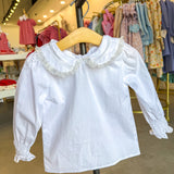 Joy LS Peter Pan Collar White Shirt
