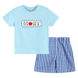 Light Blue School Shirt and Short Set