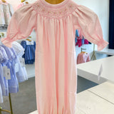 Sally Pink Smocked Gown