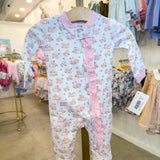 Girls Pumpkin Zipper Footie
