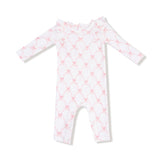 Ribbon Bow Trellis LS Ruffle Romper