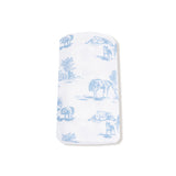 Farm Toile Blue Swaddle Blanket