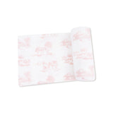 Farm Toile Pink Swaddle Blanket