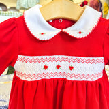 Chris & Eve's Smocked LS Red Dress