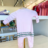 Mini Mallard Embroidered Ruffle Pink Footie