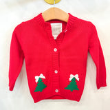 Red Christmas Tree Knit Cardigan