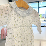 Mia Blue Floral Long Sleeve Bubble