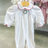 Claire Christmas Wreath Romper