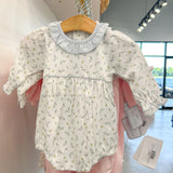 Mia Blue Floral Long Sleeve Bubble