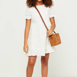 Clara Off White Swiss Dot Dress