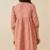 Rose Pleated Embroidered Dress