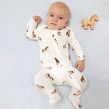 Mini Horses 2 Way Zipper Footie