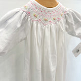 Sally White Smocked Gown