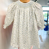 Mia Blue Floral Smocked Dress