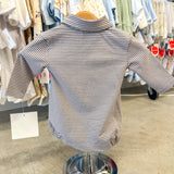 Gray Striped Tractor Polo Bubble