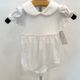 Isabella White Bubble With Pink Piping