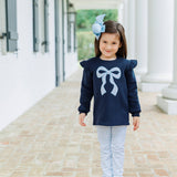 Blue Blooms Ruffle Sweatshirt Set
