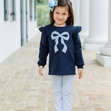 Blue Blooms Ruffle Sweatshirt Set
