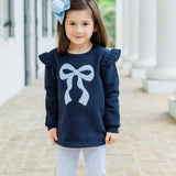 Blue Blooms Ruffle Sweatshirt Set