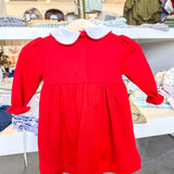 Chris & Eve's Smocked LS Red Dress