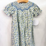 Jessica Blue Floral Smocked Dress
