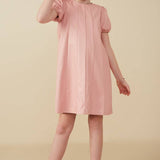 Blush Pleated Vegan Leather Dress