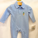 Blue Striped Mallard Polo Romper