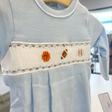 Baseball Blue Striped Footie