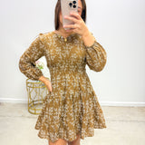 Darrion Brown Floral Mini Dress