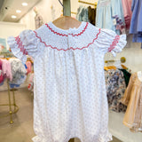 Christmas Trees Hand Smocked Bishop Girls Bubble