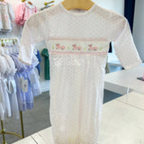 Pink Lamb Smocked Gown