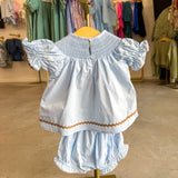 Blue Pumpkin Smocked Bloomer Set