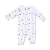 Pink Golf Carts Smocked LS Romper W/ Peter Pan Collar